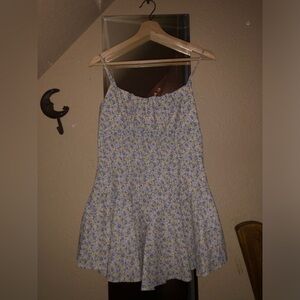 Yellow and purple floral romper!